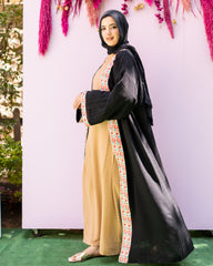 black cloak with flower tape