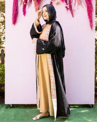 black cloak with flower tape