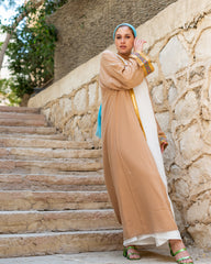 beige Indian Cloak with gold tape